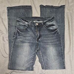 ROMWE Dark Wash Flare Jeans